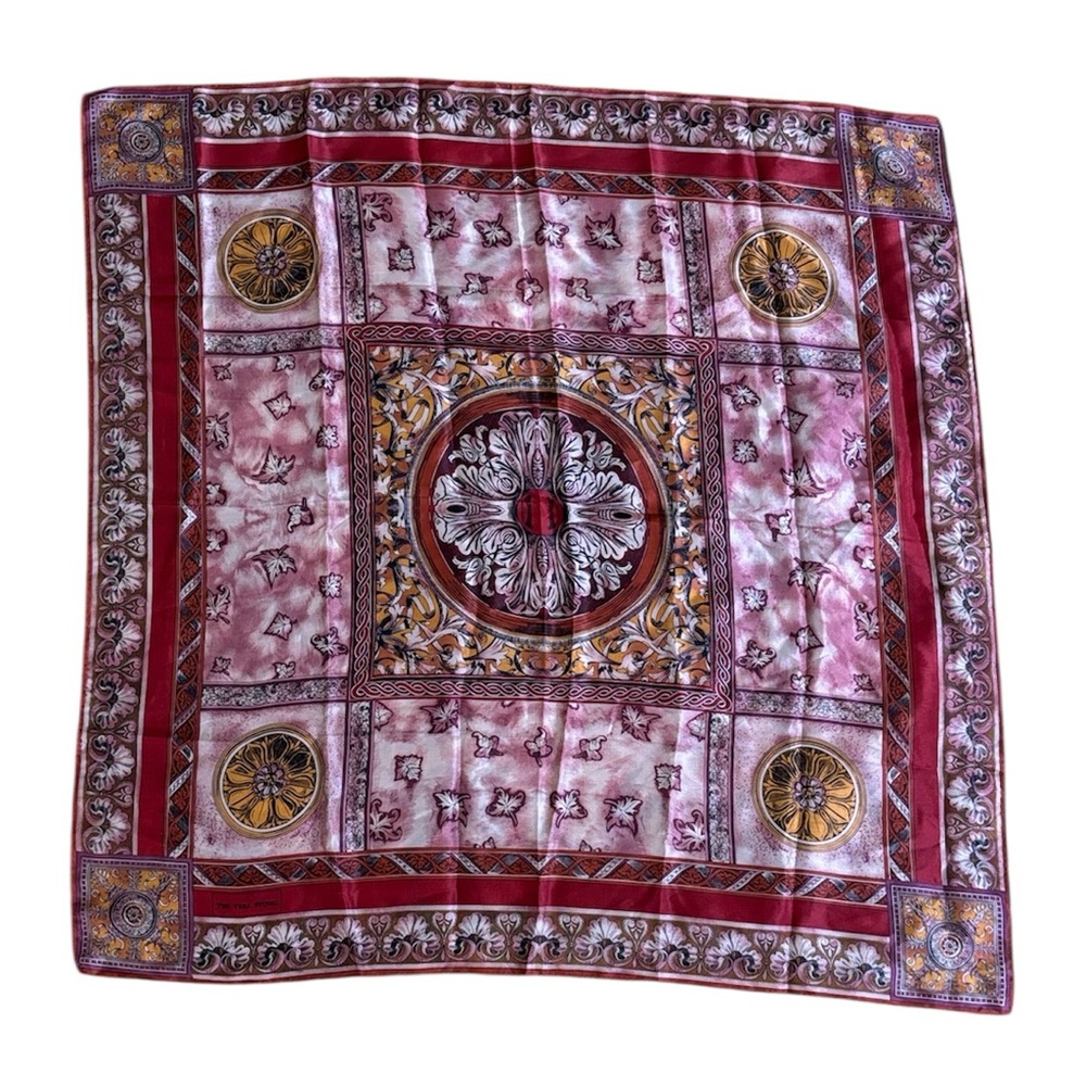 100% Silk Scarf Hand Rolled Excellent Condition